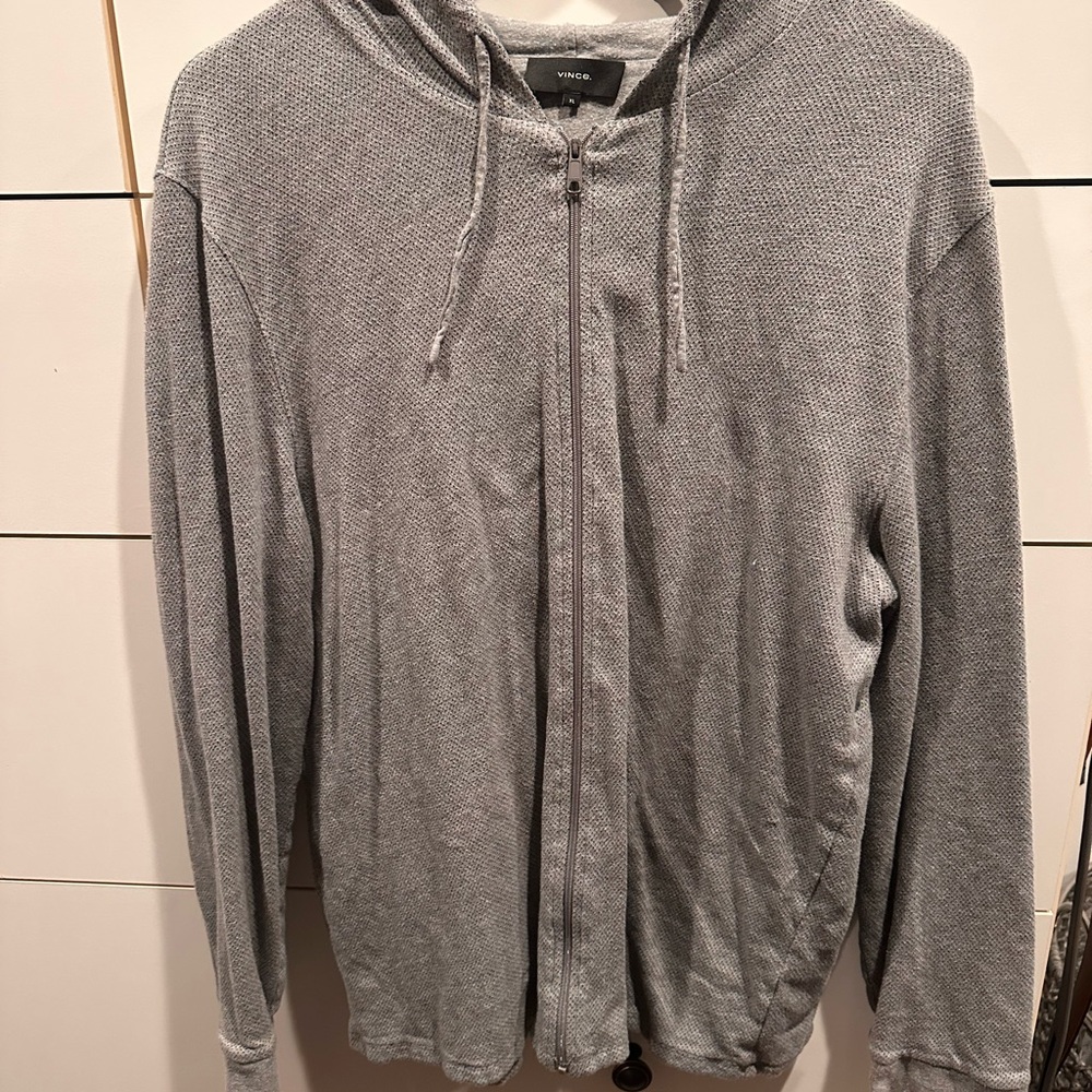 Vince Men's Zip-Up Gray Sweater